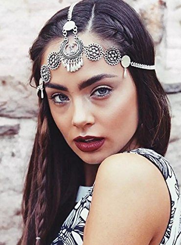 Vintage Metallic Rhinestone Head Chain - Image 2