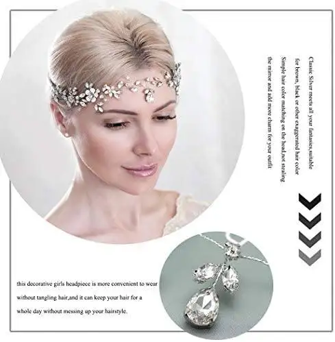 Vintage Silver Crystal Hair Headpiece - Image 3
