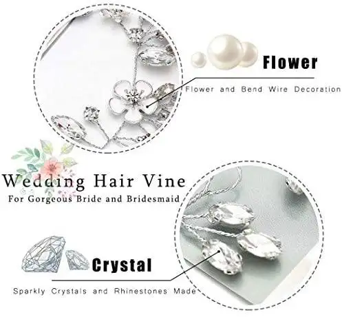 Vintage Silver Crystal Hair Headpiece - Image 4