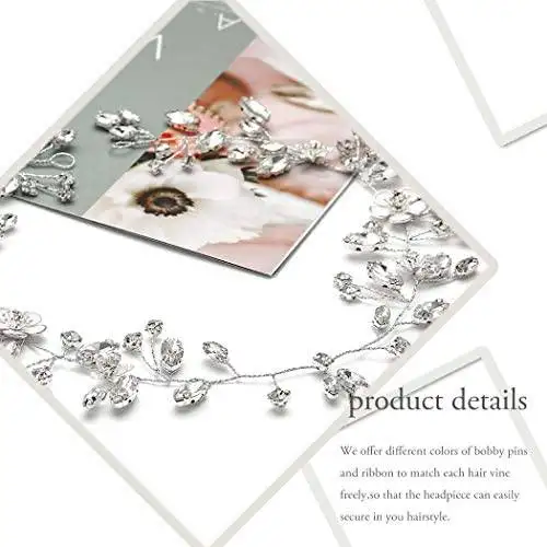 Vintage Silver Crystal Hair Headpiece - Image 6