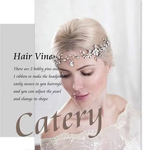 Vintage Silver Crystal Hair Headpiece - Image 7