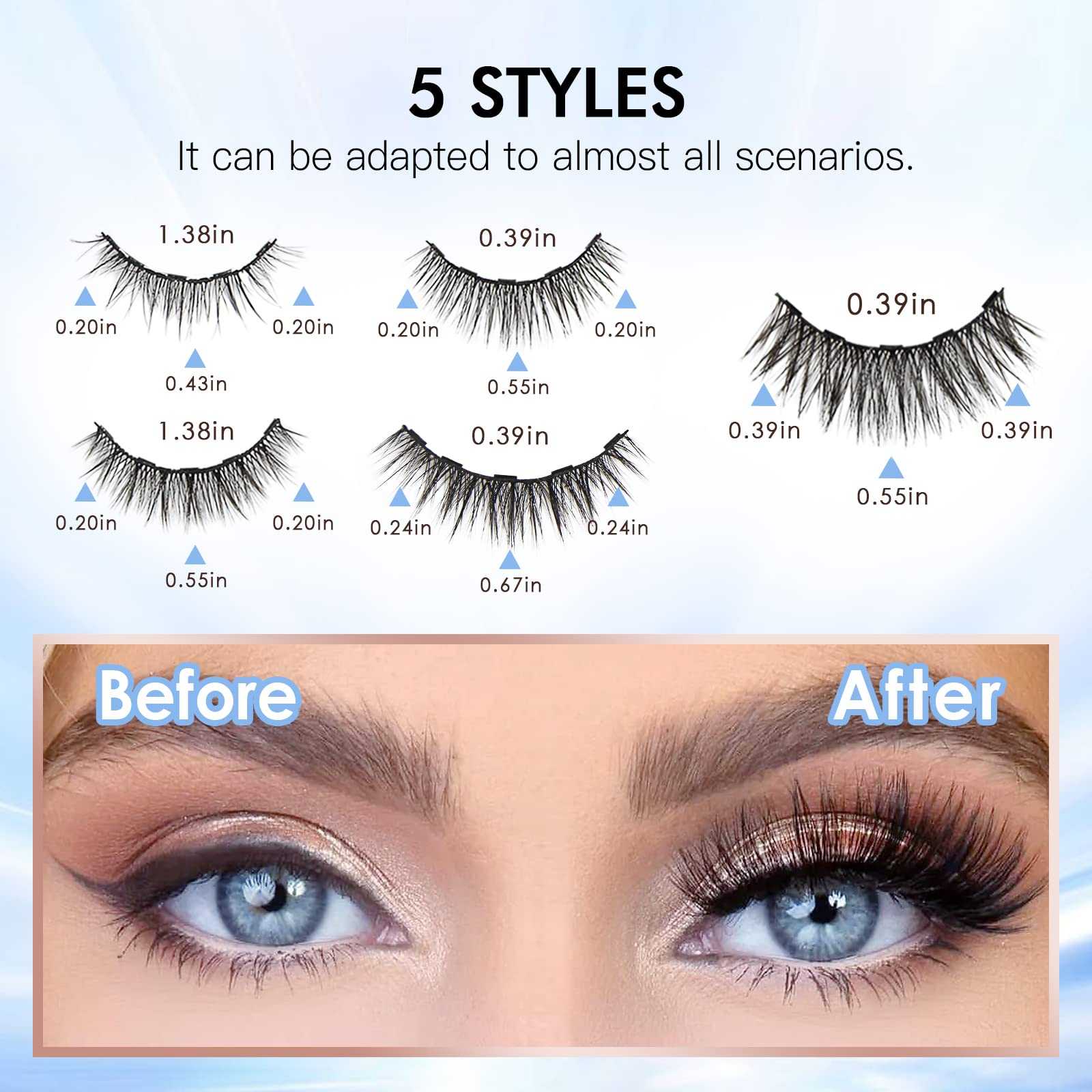 Waterproof 3D Magnetic Eyelashes with Eyeliner - Image 3