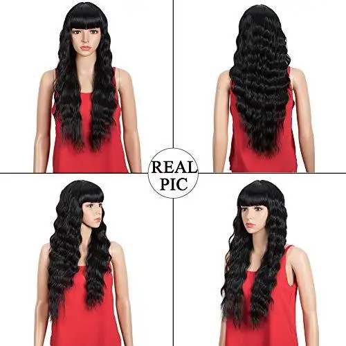 Wavy Hair Wig with Bangs - Image 10