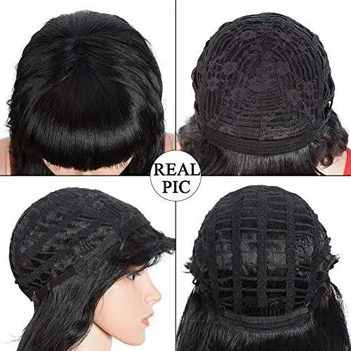 Wavy Hair Wig with Bangs - Image 11