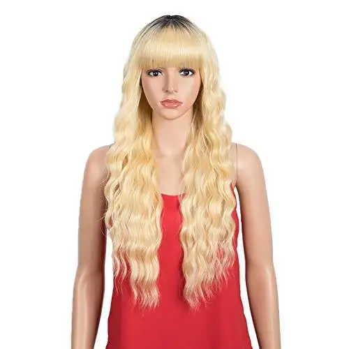 Wavy Hair Wig with Bangs - Image 14