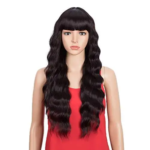 Wavy Hair Wig with Bangs - Image 20