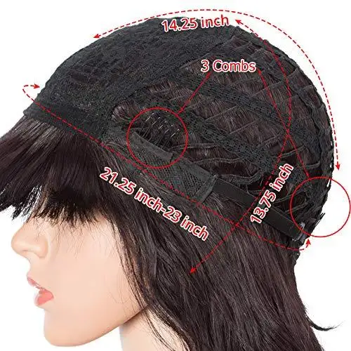 Wavy Hair Wig with Bangs - Image 24