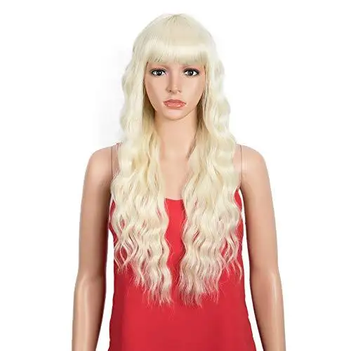 Wavy Hair Wig with Bangs - Image 26