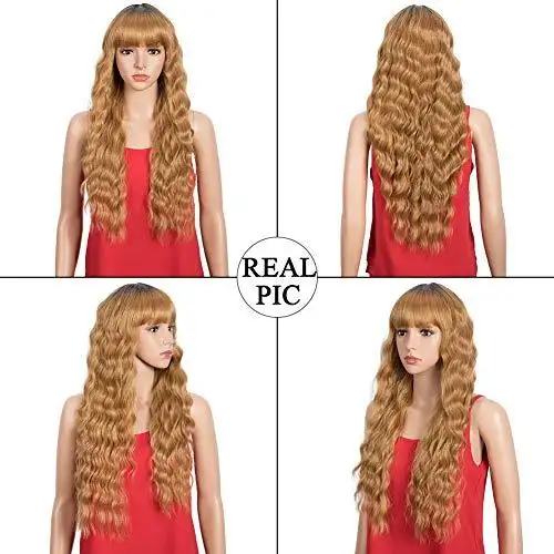 Wavy Hair Wig with Bangs - Image 3