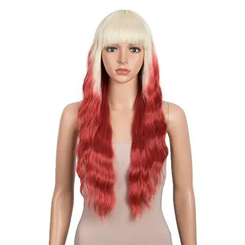 Wavy Hair Wig with Bangs - Image 32