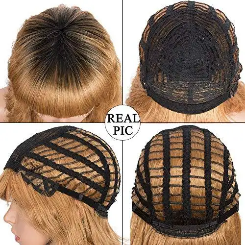 Wavy Hair Wig with Bangs - Image 4