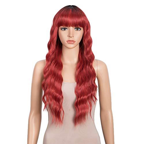 Wavy Hair Wig with Bangs - Image 45