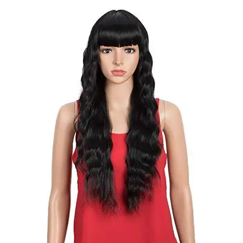 Wavy Hair Wig with Bangs - Image 8