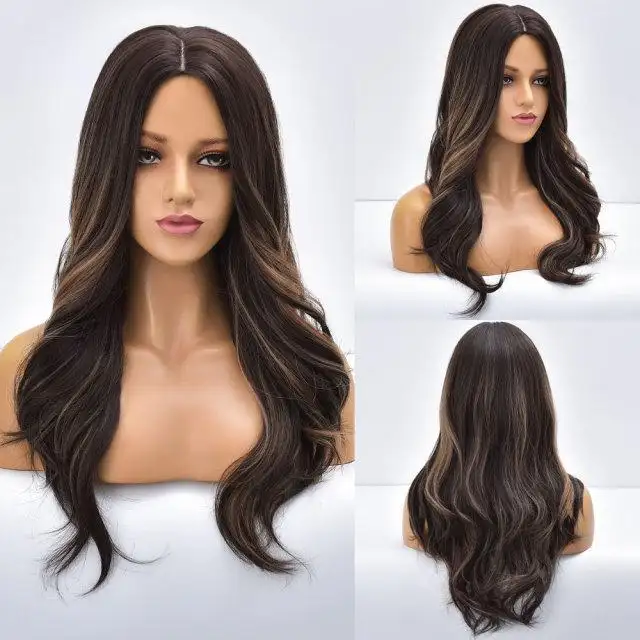 Wavy Heat Resistant wig with Middle Part - Image 3