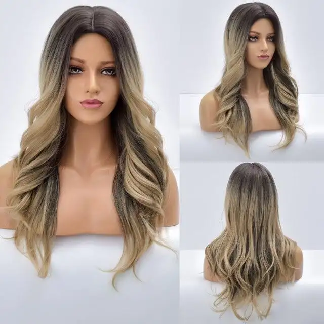Wavy Heat Resistant wig with Middle Part - Image 4