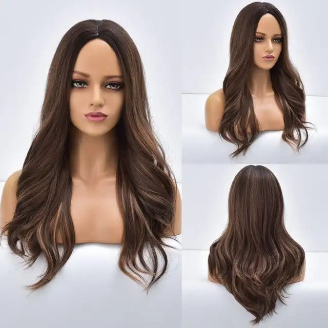 Wavy Heat Resistant wig with Middle Part - Image 5