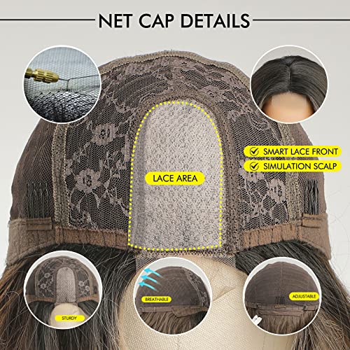 Wavy Long Brown Highlight Lace Wig - Image 6