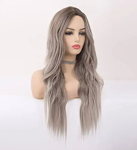 Wavy Long Synthetic Wig with Center Part - Image 34