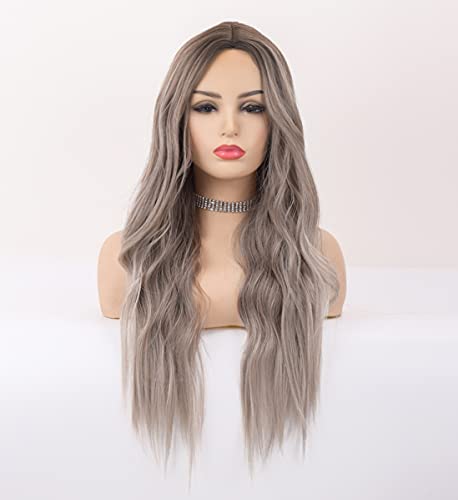 Wavy Silver Platinum Grey Mixed Wig - Image 19