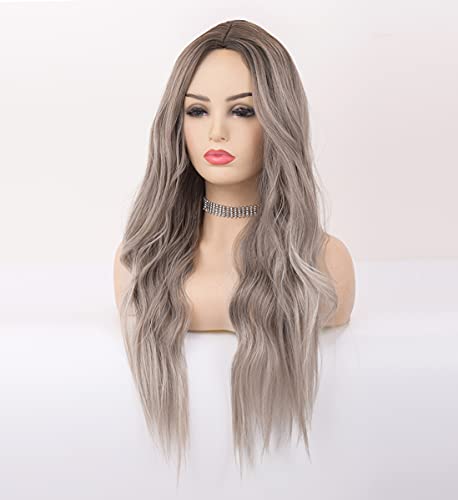 Wavy Silver Platinum Grey Mixed Wig - Image 21