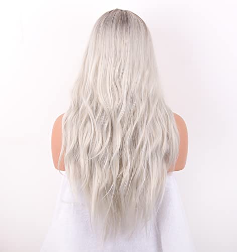 Wavy Silver Platinum Grey Mixed Wig - Image 4