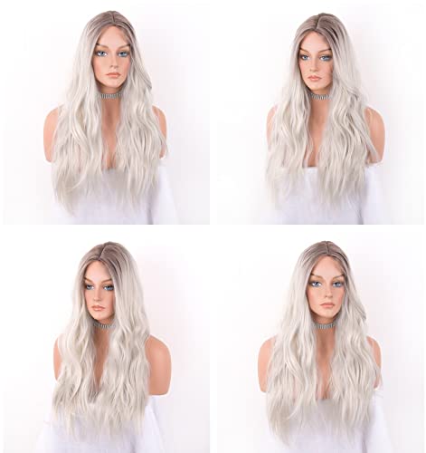 Wavy Silver Platinum Grey Mixed Wig - Image 6