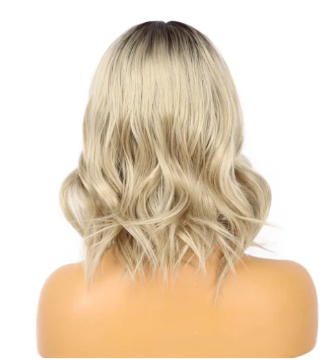 Wavy Synthetic Rooted Ombre Blonde Wig - Image 3