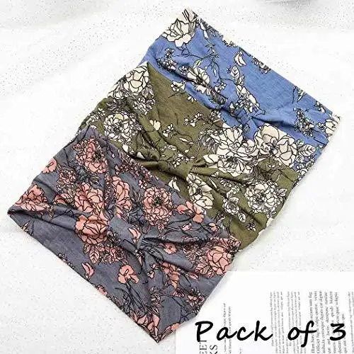 Wide Boho Bandeau Stretch Headbands 3 Pack - Image 10