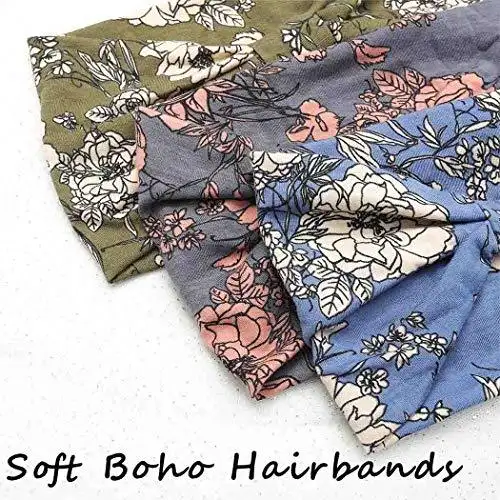 Wide Boho Bandeau Stretch Headbands 3 Pack - Image 11