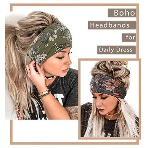 Wide Boho Bandeau Stretch Headbands 3 Pack - Image 12