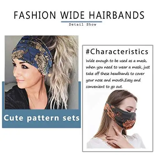 Wide Boho Bandeau Stretch Headbands 3 Pack - Image 14