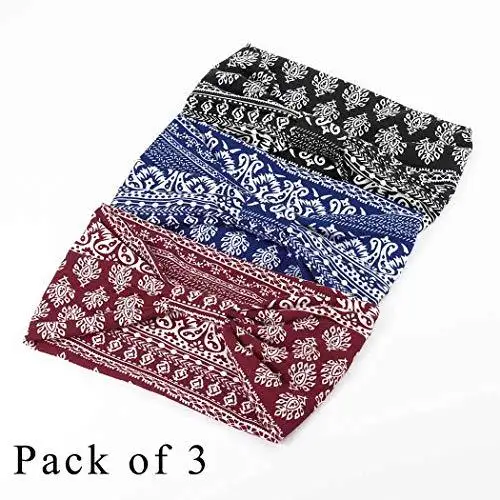 Wide Boho Bandeau Stretch Headbands 3 Pack - Image 17