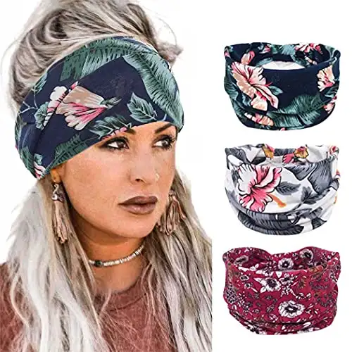 Wide Boho Bandeau Stretch Headbands 3 Pack - Image 2
