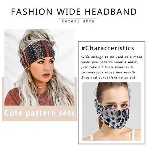 Wide Boho Bandeau Stretch Headbands 3 Pack - Image 27