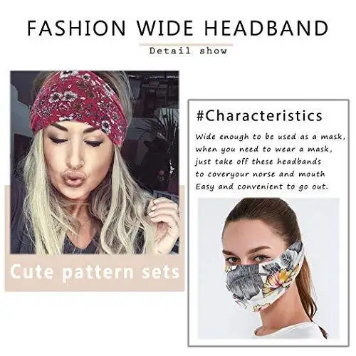 Wide Boho Bandeau Stretch Headbands 3 Pack - Image 7