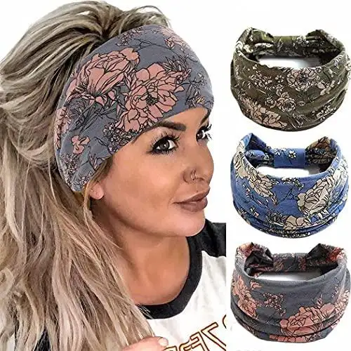 Wide Boho Bandeau Stretch Headbands 3 Pack - Image 9