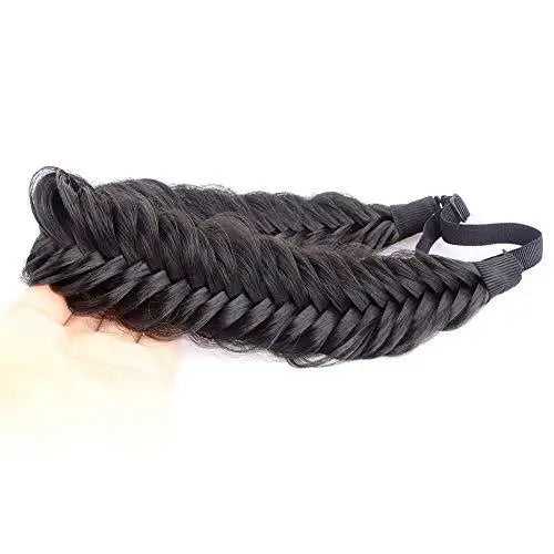 Wide Fishtail  Braided Headband Elastic Stretch Hairpiece - Image 15