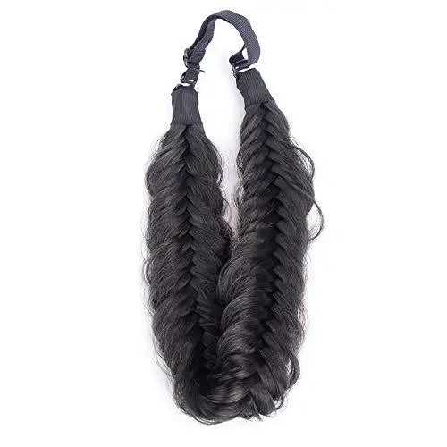 Wide Fishtail  Braided Headband Elastic Stretch Hairpiece - Image 17