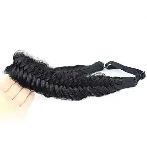 Wide Fishtail  Braided Headband Elastic Stretch Hairpiece - Image 30