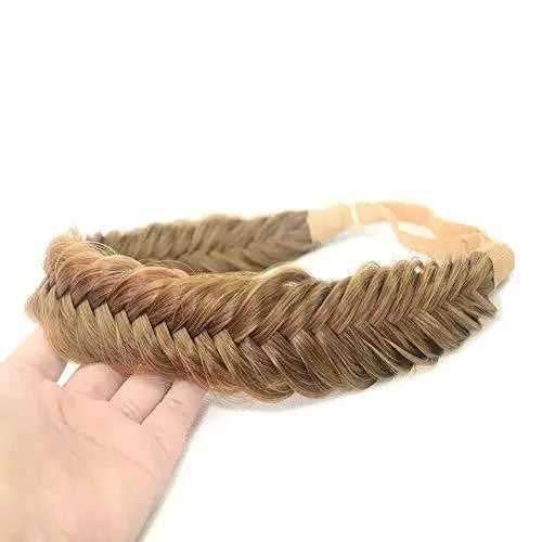 Wide Fishtail  Braided Headband Elastic Stretch Hairpiece - Image 37