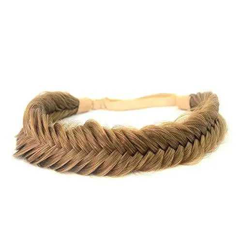 Wide Fishtail  Braided Headband Elastic Stretch Hairpiece - Image 38