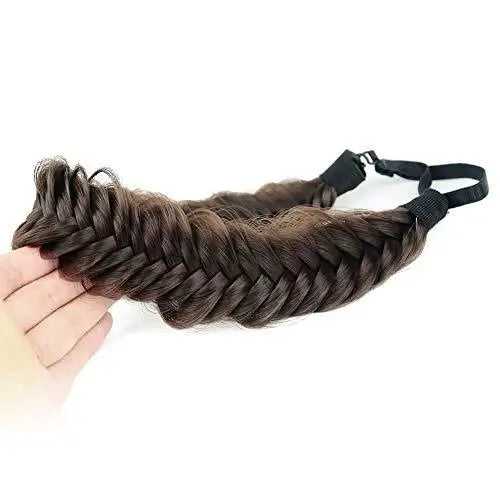 Wide Fishtail  Braided Headband Elastic Stretch Hairpiece - Image 41
