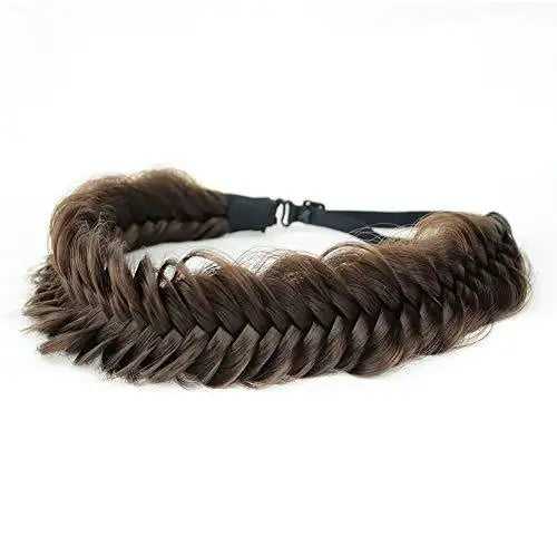Wide Fishtail  Braided Headband Elastic Stretch Hairpiece - Image 42