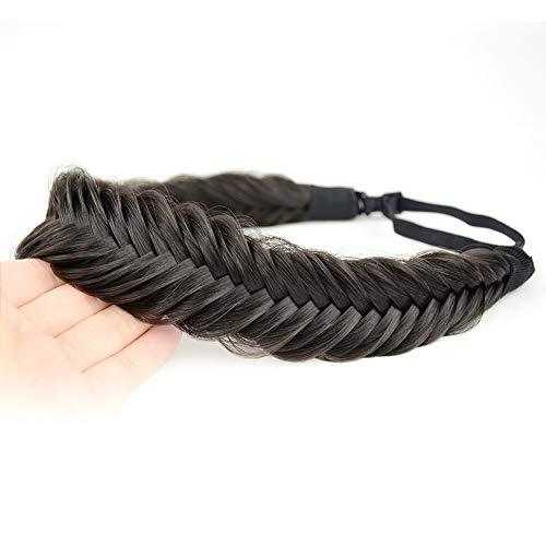 Wide Fishtail  Braided Headband Elastic Stretch Hairpiece - Image 58