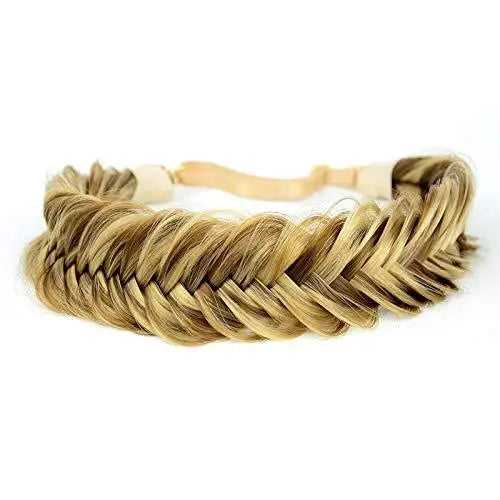 Wide Fishtail  Braided Headband Elastic Stretch Hairpiece - Image 6