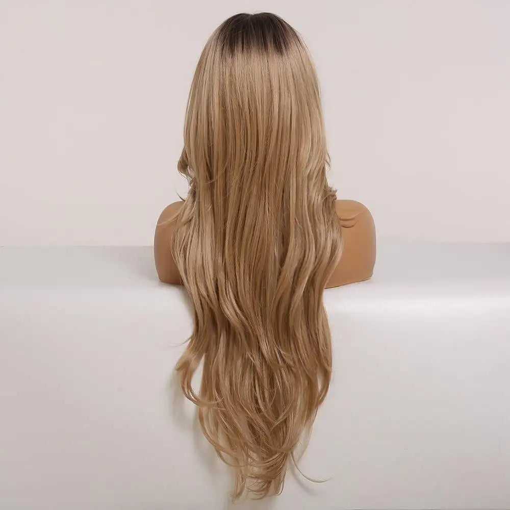 Wig Style -AO 332 - Long Rooted Ombre Lace Front Synthetic Wig - Image 2