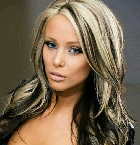 Zamber Human Hair Lace Wig – Black with Chunky Piano Blonde Highlights - Image 4