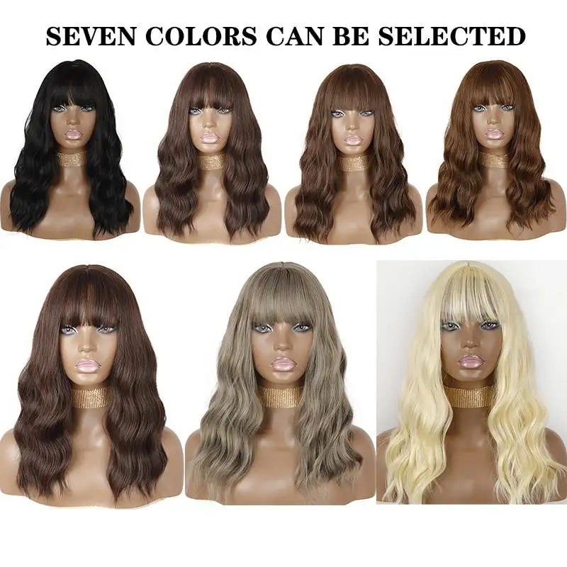 Zuria Medium Wavy Synthetic Wig With Bangs - Image 3